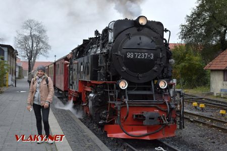 Wernigerode, parní lokomotiva HSB 99.7237 kulisou pro fotku na facebook; 4.10.2017 © Pavel Stejskal