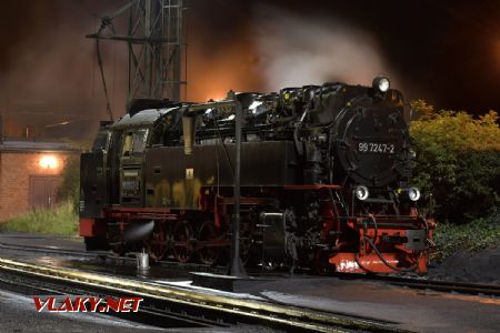 Wernigerode, lokomotiva HSB 99.7247 odstavená, čeká na ranní nasazení; 4.10.2017 © Pavel Stejskal