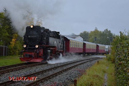 Niedersachswerfen Ost, parní vlak z Nordhausenu na Brocken; 5.10.2017 © Pavel Stejskal