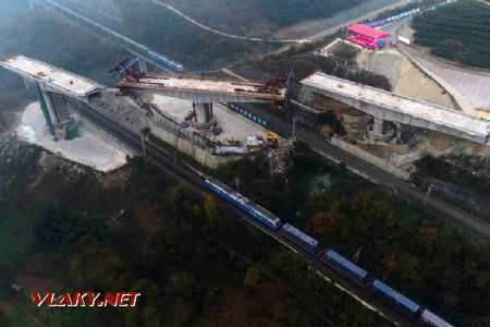 Stavba mosta pootočením; 11.2017 © www.chinadaily.com.cn