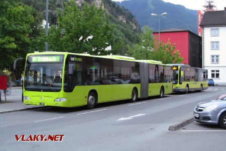 15.07.2017 – Feldkirch: MB Citaro II LIEmobil a za ním obdobný regionální autobus v nátěru VVV © Dominik Havel