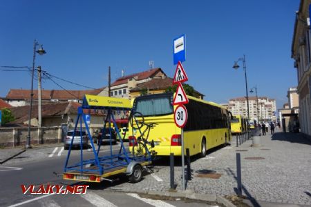 Sibiu, cyklovůz odstavený před nádražím, 8.5.2018 © Jiří Mazal