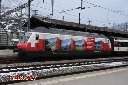 07.03.2017 – Reklamní lokomotiva SBB Re 460.048 na cestovní kancelář SBB RailAway, Brig © Pavel Stejskal