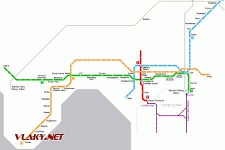 Mapka metra; 4 trate v r. 2010; zdroj: www.mapsof.net