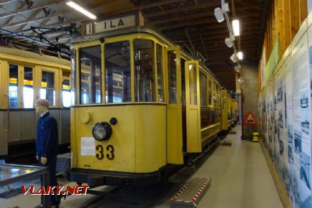Tramvajové muzeum v Trondheimu, tramvaj č. 33 z r. 1922, 6.7.2018 © Jiří Mazal