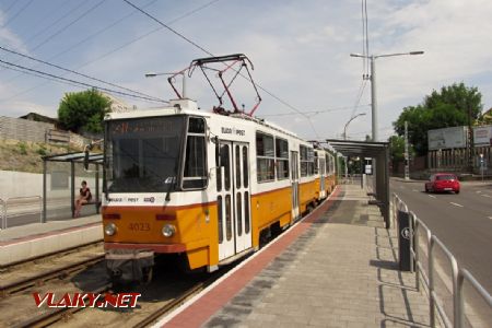 02.06.2018 – Budapešť: T5C5 linky 14M odjíždí ze zastávky Angyalföld vasútállomás © Dominik Havel