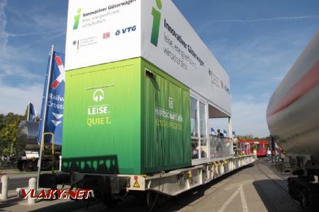 21.09.2018 – Berlín: DB/VTG, inovativní a tichý kontejnerový vůz © Dominik Havel