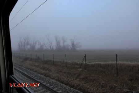 16.11.2018 - zvláštní vlak SŽDC: před tunelem nebylo moc vidět © Jiří Řechka