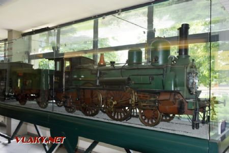 Model lokomotivy StEG Ia 632. Železniční muzeum Budapešť, 19.7.2018 © Pavel Stejskal