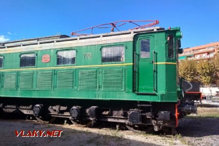 11.11.2018 – Vilanova i la Geltrú: Elektrická lokomotíva 270-001 (1928) je jediným zachovaným zástupcom celej série. © Jakub Rekem