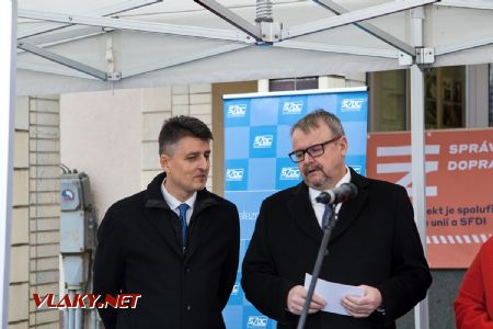11.12.2018 - IP Ejpovice: ministr dopravy Dan Ťok a generální ředitel SŽDC Jiří Svoboda © Jiří Řechka