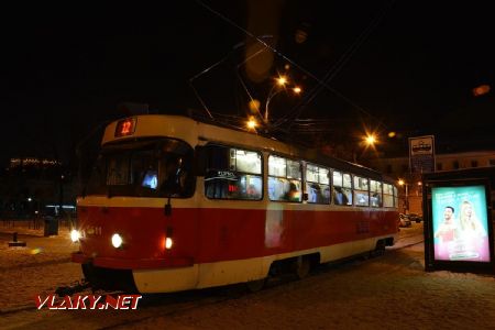 25.02.2018 - Kyjev, Kontraktova plosča, tramvaj T3SUCS ev. č. 5611, ex Praha 7250 © Václav Vyskočil