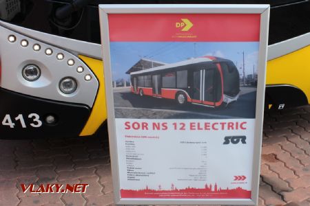18.05,2019 - Hradec Králové, THD: elektrobus SOR NS 12 Electric (25/2018) č. 413 - popis © PhDr. Zbyněk Zlinský