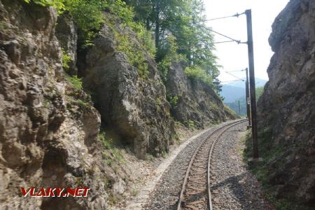 Mariazellerbahn, ešte pred vrcholovým tunelom, 26.05.2019 © Juraj Földes
