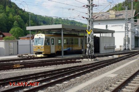 stanica Laubenbach, motorový vlak (radu VT) Citybahn vlastní tiež NÖVOG, 26.05.2019 © Juraj Földes