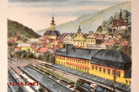 Železnice jako malovaná, kresba Č.Třebové od J. Boudy, 4.4.2019. © Pavel Stejskal
