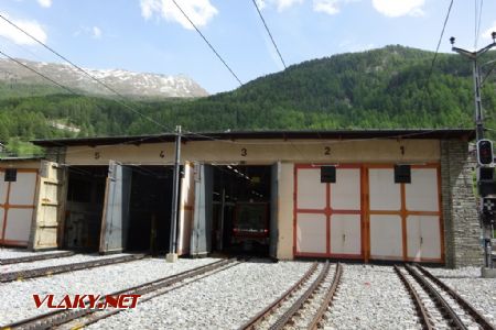 Zermatt, nádraží Gornergratbahn, depo