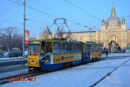 26.02.2018 - Lvov, nádraží, tramvaj Tatra KT4SU ev.č. 1052 © Václav Vyskočil