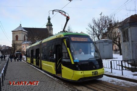 26.02.2018 - Lvov, náměstí Soborna, tramvaj Electron T3L44, ev.č. 1185 © Václav Vyskočil