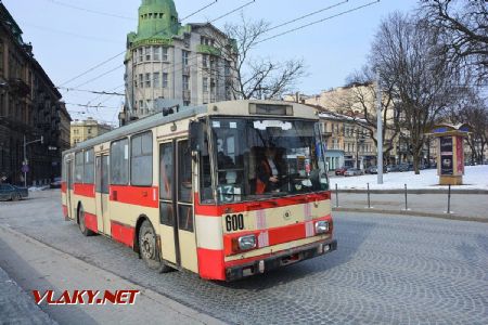 27.02.2018 - Lvov, prospekt Svobody, trolejbus Škoda 14Tr07 ev.č. 600, ex Brno ev.č. 3194 © Václav Vyskočil