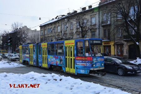 27.02.2018 - Lvov, zast. Památník Bandery, tramvaj KT4SU ev.č. 1025 © Václav Vyskočil