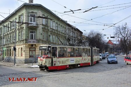 27.02.2018 - Lvov, ulice Bandery, tramvaj KT4SU ev.č. 1028 © Václav Vyskočil