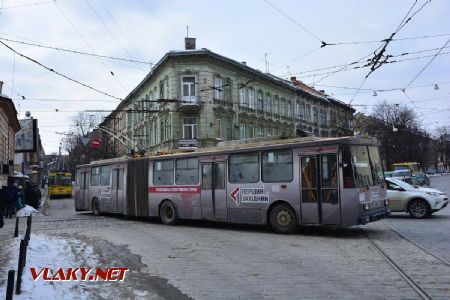 27.02.2018 - Lvov, ulice Bandery, trolejbus Škoda 15Tr08/6 ev.č. 605 ex Zlín ev.č. 343 © Václav Vyskočil