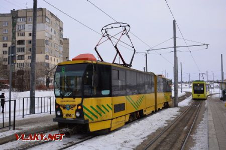 27.02.2018 - Lvov, sídliště Sychiv, tramvaj KT4SU ev.č. 1053 © Václav Vyskočil