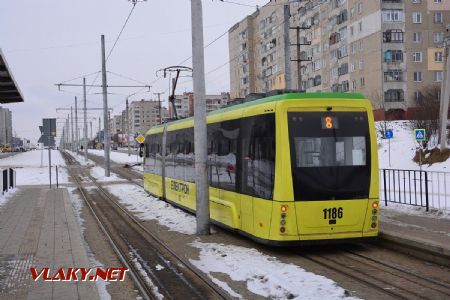 27.02.2018 - Lvov, sídliště Sychiv, tramvaj Electron T3L44 ev.č. 1186 © Václav Vyskočil