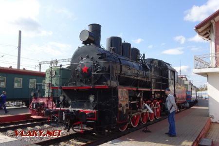 Moskevské železniční muzeum, lokomotiva EM740-57 z r. 1935, 7.8.2019 © Jiří Mazal
