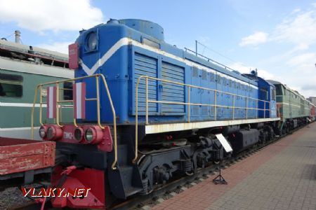 Moskevské železniční muzeum, lokomotiva TEM2-1592 z r. 1973, 7.8.2019 © Jiří Mazal