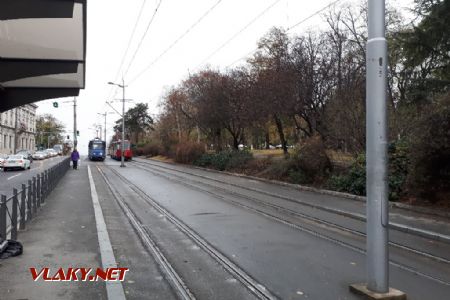 Bělehrad: Tramvaje KT4 u zastávky Kalemegdan © Tomáš Kraus, 21.11.2018
