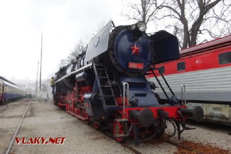 Parní lokomotiva 498.104, hlavní magnet výstavy, 25.1.2020 © Jiří Mazal
