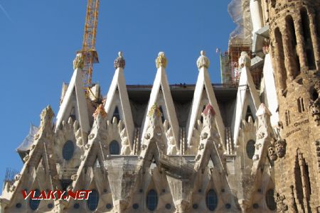 15.03.2019 – Barcelona: Sagrada Família, nové části jsou na první pohled odlišitelné © Dominik Havel