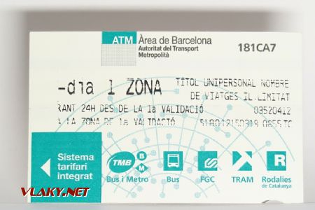24h magnetická jízdenka na Barcelonu © Dominik Havel