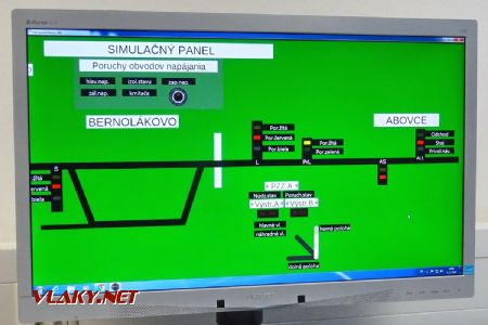 Simulačný panel stanice z predchádzajúceho obrázka určený pre školiteľa © SPŠD Trnava