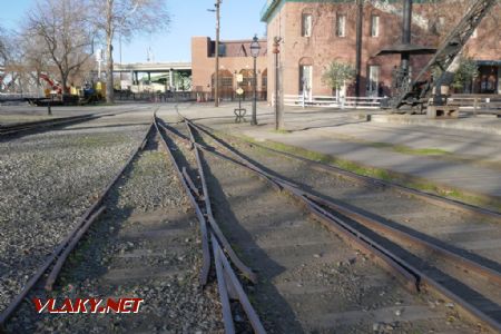 Sacramento: historické nádraží, trojcestá výhybka, 11. 2. 2020 © Libor Peltan
