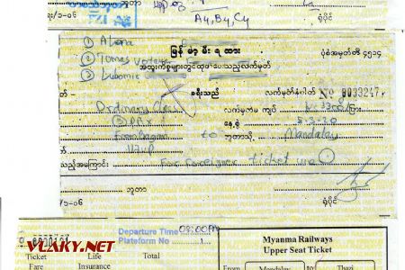 Marec 2020 - Lístok pre turistov, pre cudzincov (rovnaký..), do superexpresu, pre Yangon Circular © Tomáš Votava