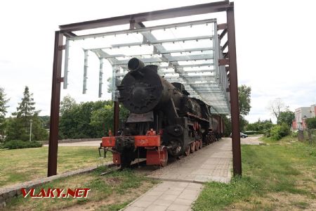 06.07.2019 – Vilnius: parní lokomotiva řady TE SŽD stojí jako pomník před nádražím Naujoji Vilnia © Dominik Havel