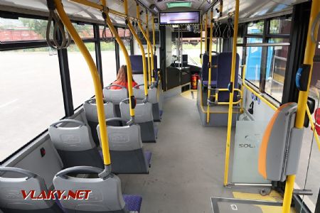 06.07.2019 – Kaunas: mírně nestandardní interiér autobus typu Solaris Urbino III 12 CNG z roku 2012 se zvýšeným počtem sedadel © Dominik Havel