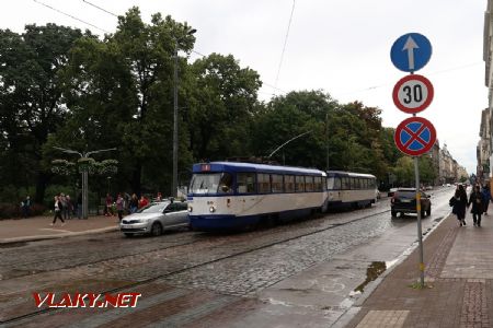 08.07.2019 – Riga: tramvaj typu T3A, projíždějící na lince 1 po třídě Krišjāņa Barona iela v centru města, patří k nejstarším ve městě- byla vyrobena roku 1978 © Dominik Havel