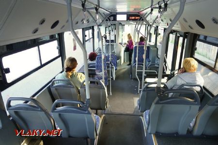 08.07.2019 – Interiér autobusu typu Anadolu Isuzu Citibus z roku 2017 dopravce Jūrmalas autobusu satiksme © Dominik Havel