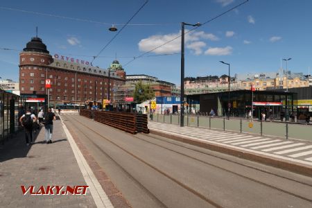 10.07.2019 – Helsinki: rekonstrukce tramvajové trati u vstupu do stanice metra Hakaniemi/Hagnäs © Dominik Havel
