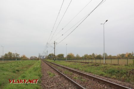 Úsek ŠRT trate v km 0,100. Koľaj vpravo je normálneho rozchodu.; 27.10.2012 © Miroslav Sekela