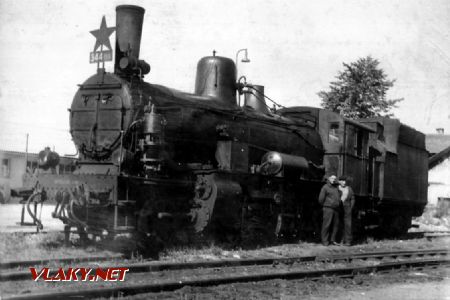 Na zálohách v Č.Třebové byly nasazovány lokomotivy 344.1. Na snímku 344.119 v Lanškrouně; sbírka: Pavel Stejskal