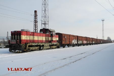 Lokomotiva 731.024 (Z 3) na nádraží Střed při řazení vozů Gbs určených k odvozu k likvidaci dne 21.1.2017 © Pavel Stejskal