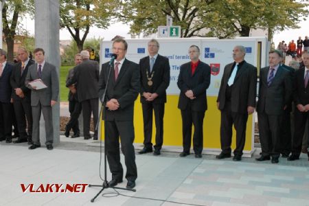 Náměstek generálního ředitele ČD p. Blažek při projevu dne 15.9.2010 © Pavel Stejskal