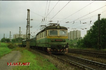 Lokomotiva 181.005 v čele vlaku pro fotografy kavalkády, 26.8.1995 © Pavel Stejskal