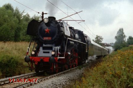 Lokomotiva 498.104 na kavalkádě dne 26.8.1995 na 100. koleji © Pavel Stejskal