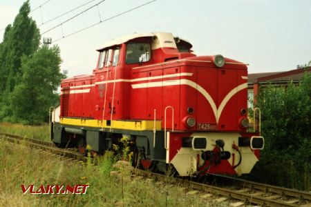 Lokomotiva T 426.001 na kavalkádě dne 26.8.1995 na jižní spojovací koleji © Pavel Stejskal